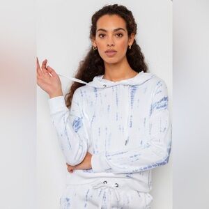 RAILS Women’s XL Murray Tie Dye White Lavender Print Cotton Blend Hoodie Relaxed